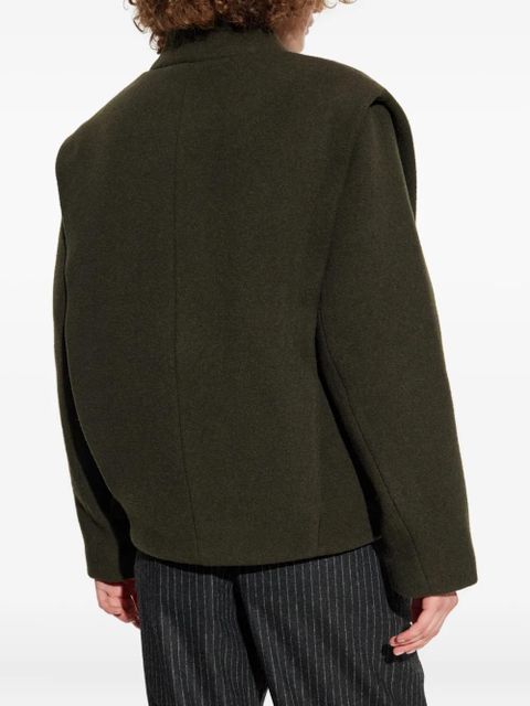 ISABEL MARANT padded-shoulder wool coat - Green