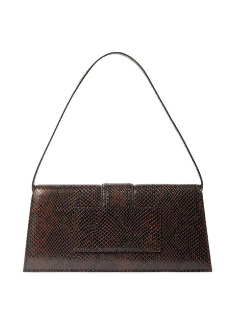 Jacquemus Le Chouchou snakeskin leather flap shoulder bag - Brown