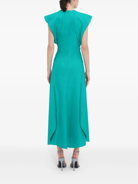 Victoria Beckham folded cap-sleeve midi dress - Blue