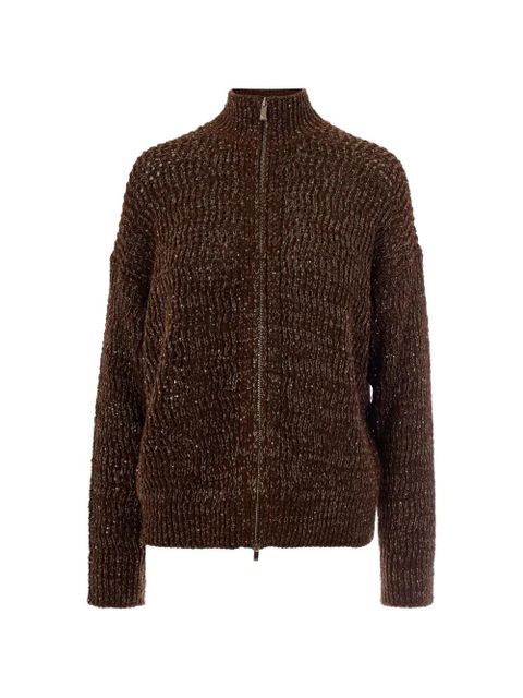 Max Mara zip knitted cardigan - Brown - zdjęcie produktu nr 1