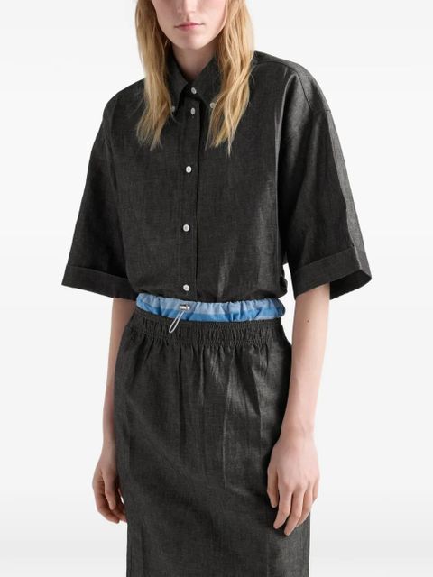 Prada short-sleeved chambray shirt - Blue