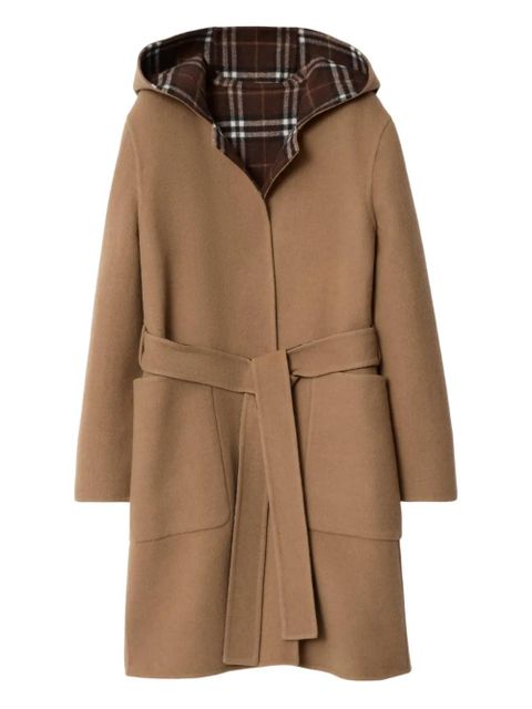 Burberry hooded belted coat - Brown - zdjęcie produktu nr 1