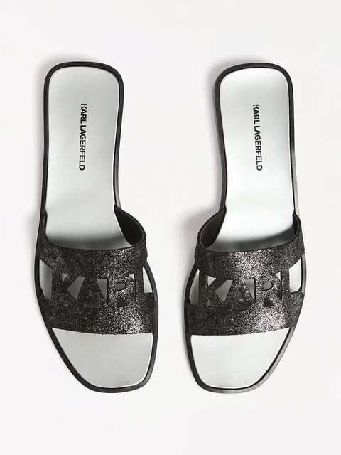 Karl Lagerfeld klapki zamszowe SKOOT II damskie kolor czarny KL80402