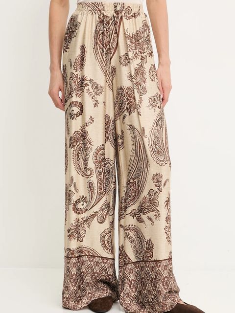 Answear.LAB spodnie damskie kolor brązowy proste high waist - zdjęcie produktu nr 1