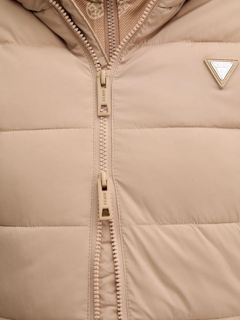 Guess kurtka NEW ALETA damska kolor beżowy zimowa V4YL05 WF3X0
