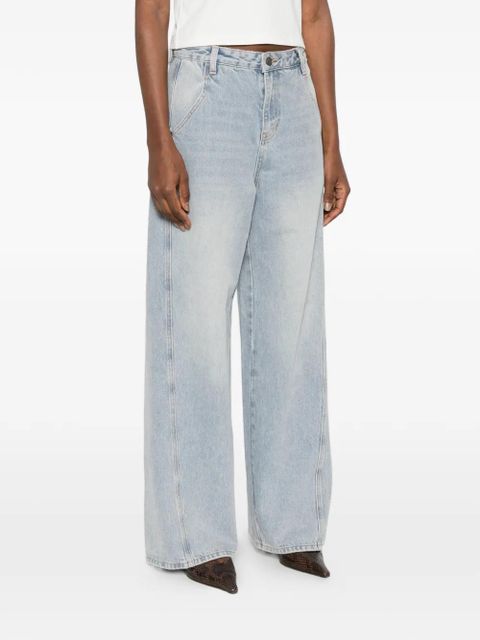 Eleh button-fastening wide-leg jeans - Blue