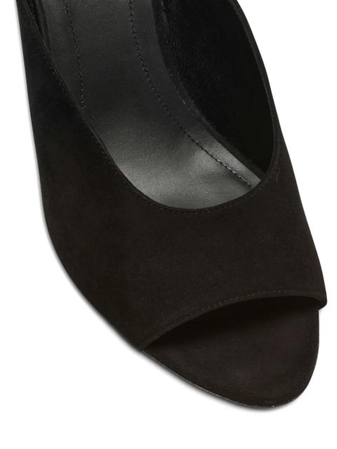 Balmain open-toe suede mule sandals - Black