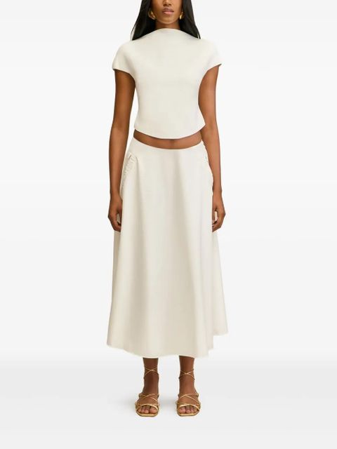 Cult Gaia Ely A-line midi skirt - White