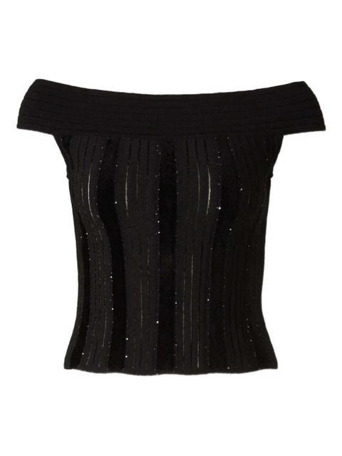 Balmain ribbed-knit top - Black - zdjęcie produktu nr 1