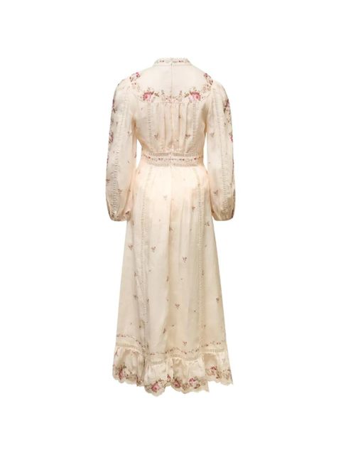 ZIMMERMANN Patience Plunge floral midi dress - Neutrals - zdjęcie produktu nr 2