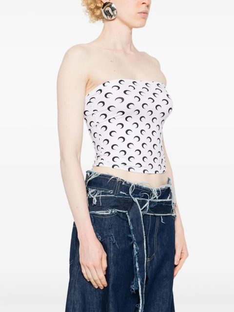 Marine Serre Crescent Moon-print tube top - White - zdjęcie produktu nr 2