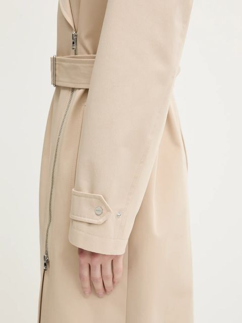 HUGO trencz damski kolor beżowy przejściowy 50542278