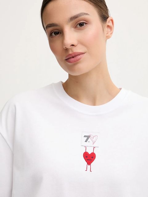 EA7 Emporio Armani t-shirt bawełniany damski kolor biały AF12957.7X000036