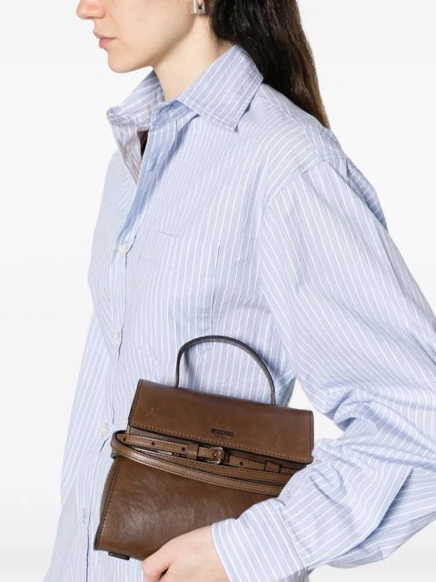 Moschino small Tie me buckle-strap tote bag - Brown - zdjęcie produktu nr 2