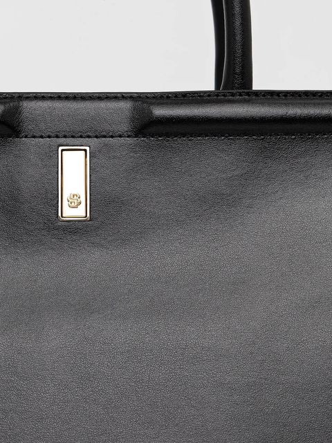 BOSS torebka skórzana kolor czarny 50521062