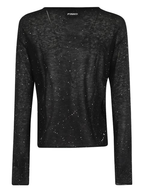PINKO glitter V-neck sweater - Black - zdjęcie produktu nr 2