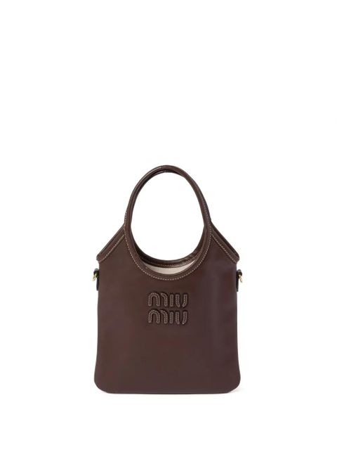 Miu Miu Ivy leather tote bag - Brown - zdjęcie produktu nr 1