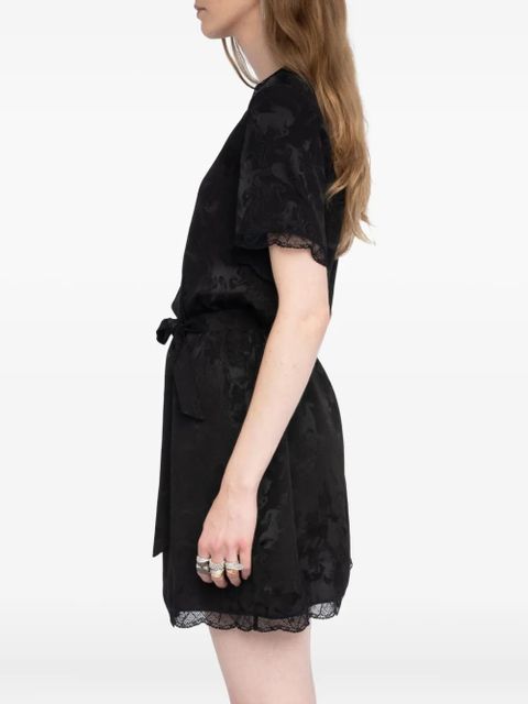 Zadig&Voltaire lace-trimmed floral-print mini dress - Black - zdjęcie produktu nr 2