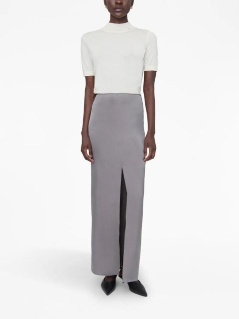 ANINE BING Alanna silk charmeuse skirt - Grey - zdjęcie produktu nr 2