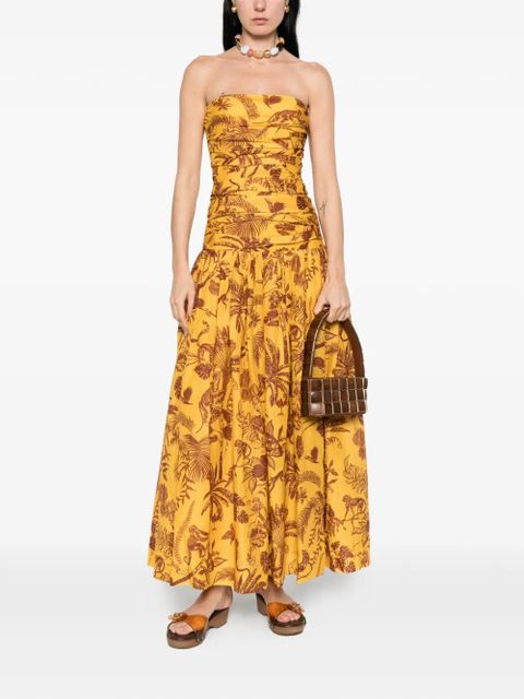 ALEMAIS ruched floral print dress - Yellow - zdjęcie produktu nr 2