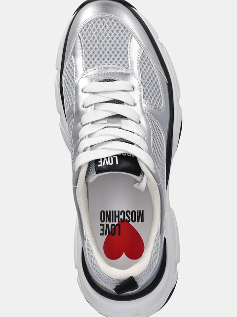 Love Moschino sneakersy damskie kolor srebrny JA15246G1NIQE90A