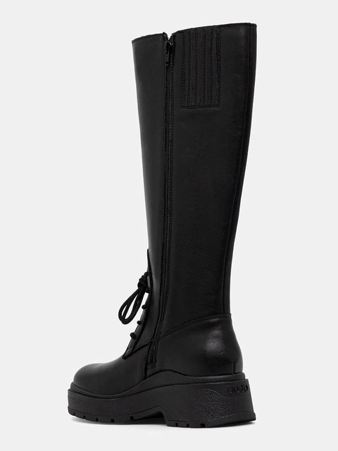 Liu Jo kozaki skórzane ANDREA 04 kolor czarny na platformie lekko ocieplone SF5125P010222222