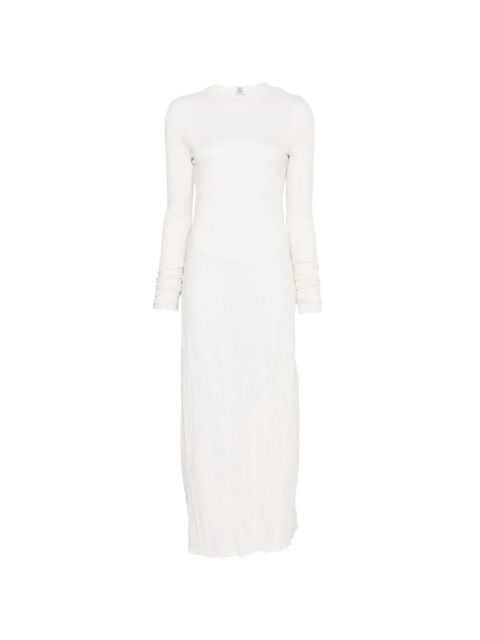 TOTEME crinkled long-sleeves midi dress - Neutrals - zdjęcie produktu nr 1