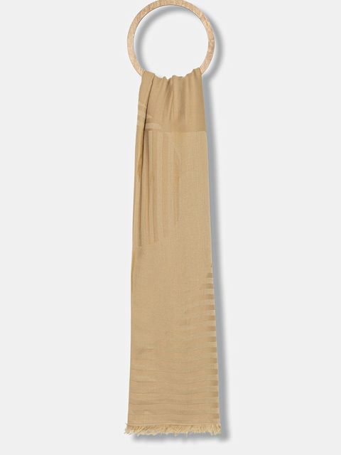 Weekend Max Mara chusta LUGLIO damski kolor beżowy wzorzysta 2525546024600 - zdjęcie produktu nr 1