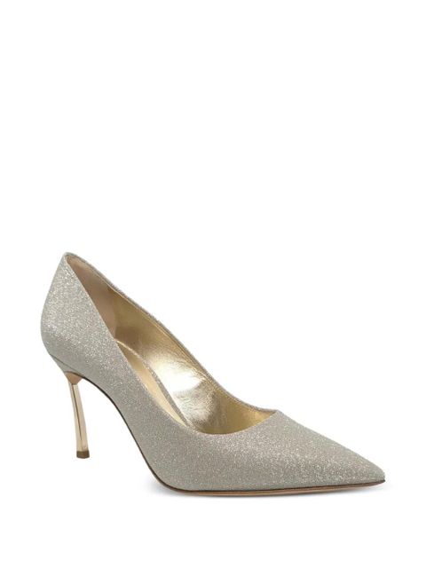 Casadei Blade glitter-effect heeled pumps - Silver - zdjęcie produktu nr 2