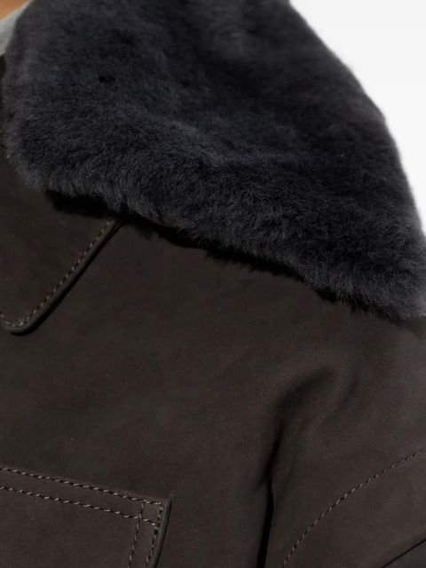Victoria Beckham fur-collar pocket jacket - Brown