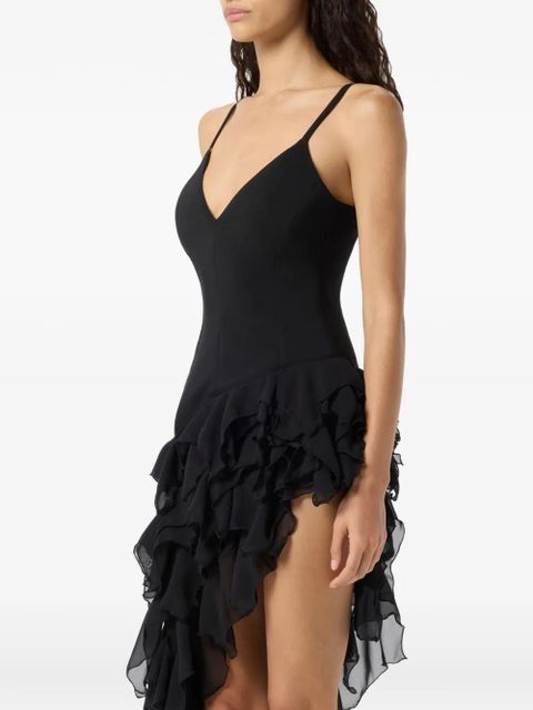 Blumarine Cady ruffled mini dress - Black