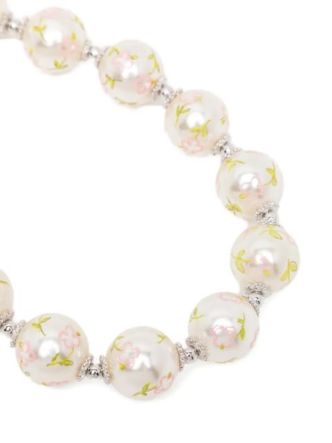 SHUSHU/TONG painted faux-pearl necklace - Silver - zdjęcie produktu nr 2