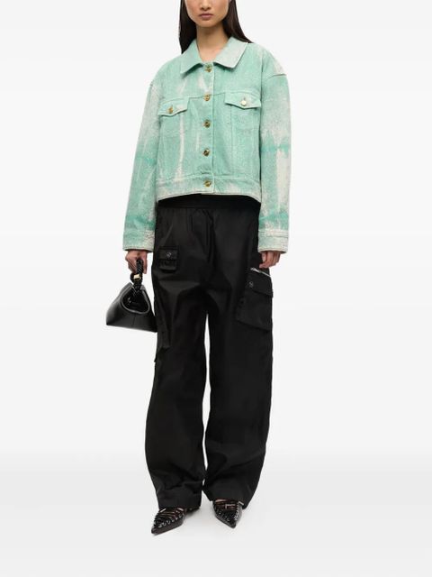 GANNI crystal-embellished jacket - Green