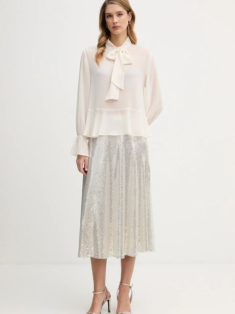 OUI spódnica kolor srebrny midi rozkloszowana 96029 - zdjęcie produktu nr 2