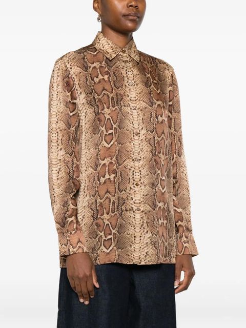 ZIMMERMANN snakeskin-print long-sleeve shirt - Neutrals - zdjęcie produktu nr 2