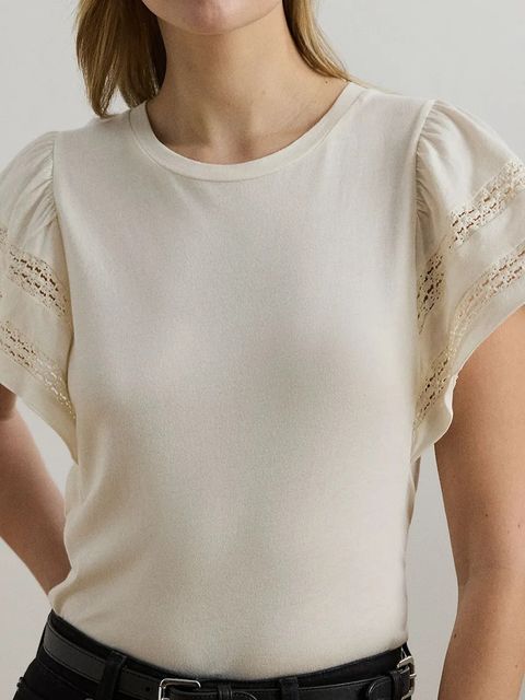 Lauren Ralph Lauren t-shirt damski kolor beżowy 200971088