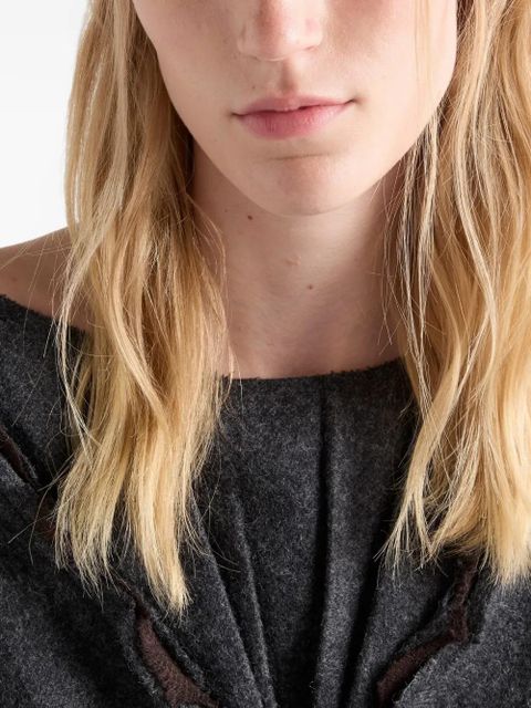 Prada raw-cut boat-neck mini dress - Grey