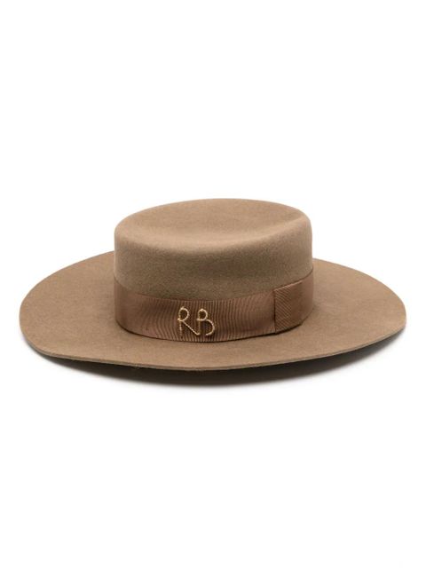 Ruslan Baginskiy Canotier wool-felt hat - Brown - zdjęcie produktu nr 1