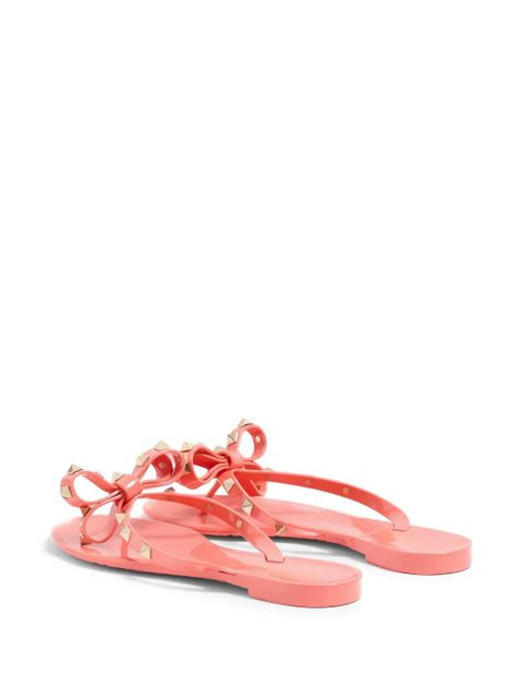 Valentino Garavani Rockstuds bow flip-flops - Pink