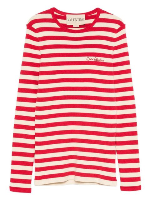 Valentino Garavani striped long-sleeve top - Red - zdjęcie produktu nr 1