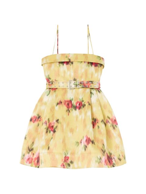 GANNI floral belted mini dress - Yellow - zdjęcie produktu nr 1