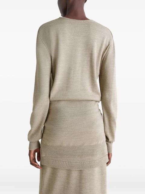 LEMAIRE trompe l'oeil wool jumper - Neutrals