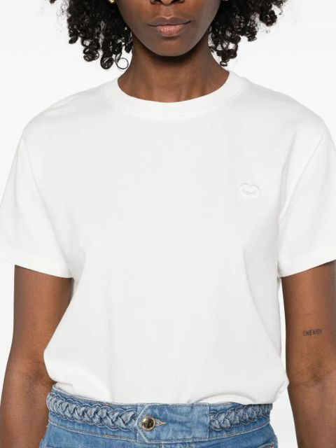 Maje embroidered cotton T-shirt - White