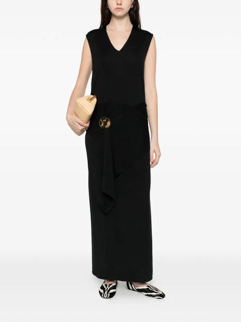 Jil Sander V-neck draped maxi dress - Black - zdjęcie produktu nr 2