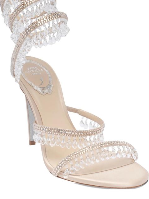 René Caovilla Chandelier crystals sandals - Neutrals