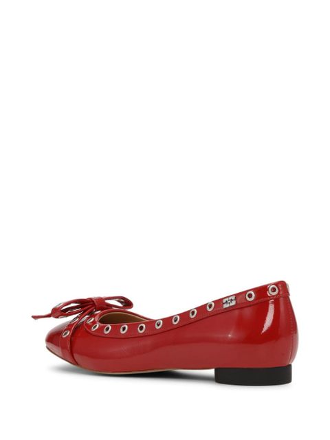 GANNI eyelet detailing ballerina shoes - Red - zdjęcie produktu nr 2