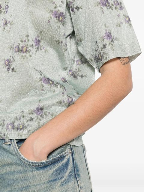 GANNI floral-print T-shirt - Green