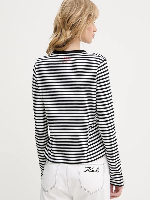 Karl Lagerfeld longsleeve bawełniany KL X DISNEY kolor czarny A3W17091