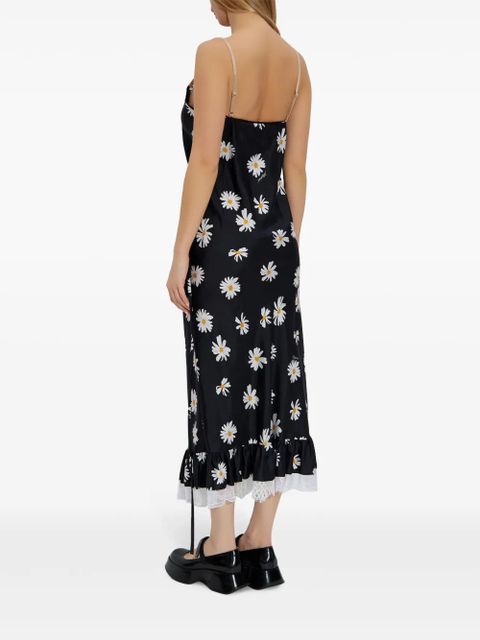 Moschino daisy-print midi dress - Black
