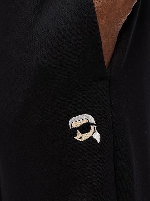 Karl Lagerfeld spodnie dresowe IKON damskie kolor czarny gładkie A4W10099